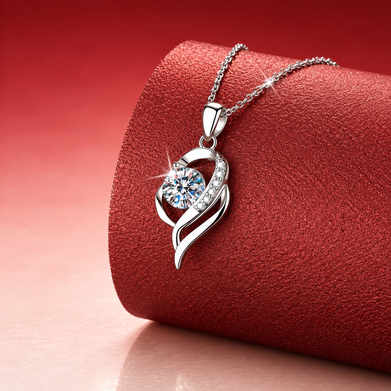 Luna Series · Intertwined Curve Necklace — Sterling Silver — image 3
