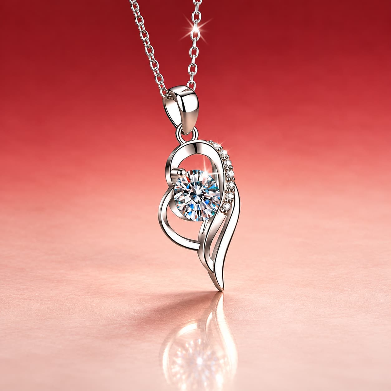 Luna Series · Intertwined Curve Necklace — Sterling Silver — image 4