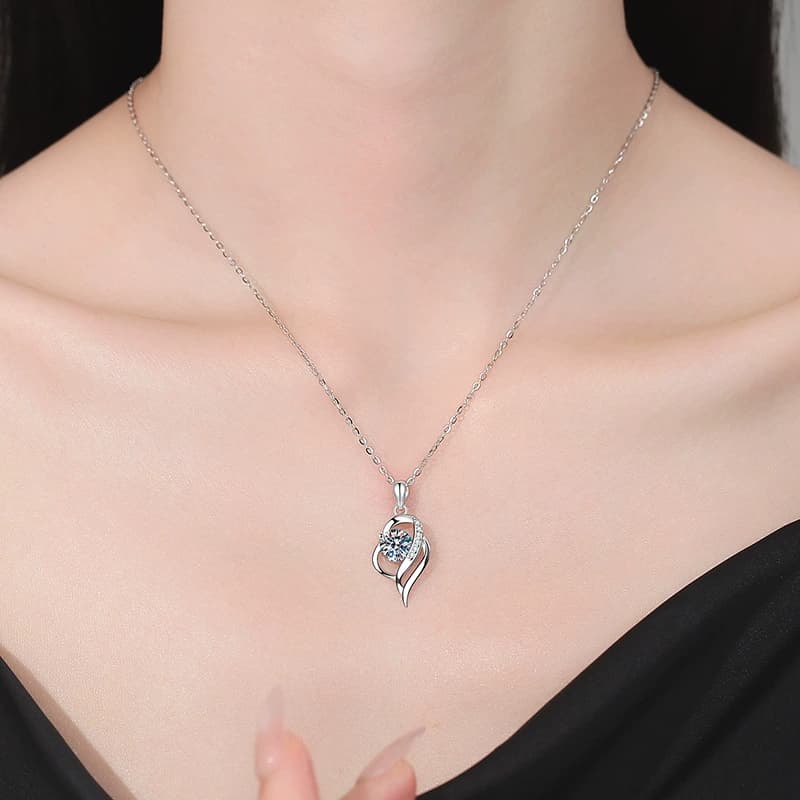 Luna Series · Intertwined Curve Necklace — Sterling Silver — image 2