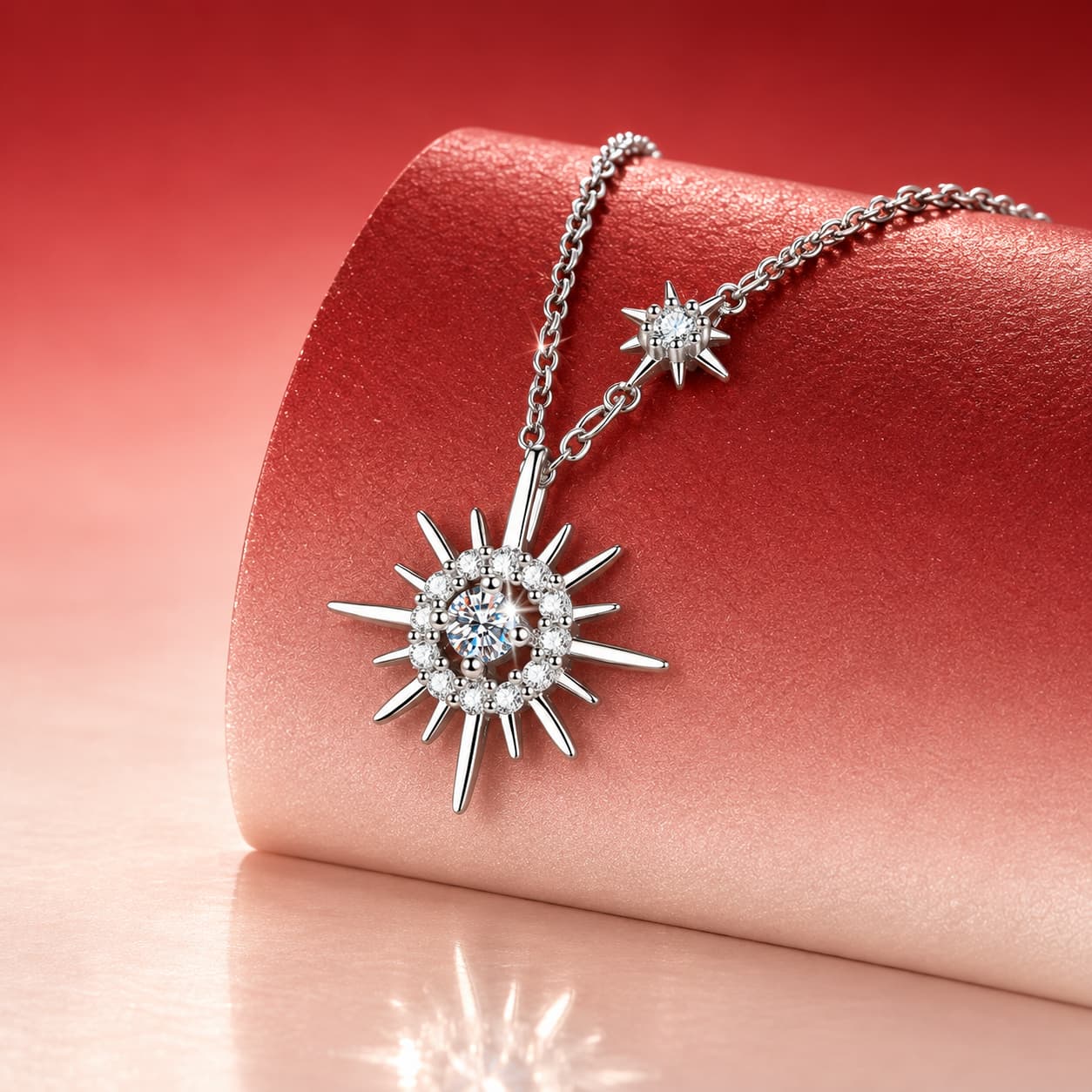 Luna Series · Celestial Starburst Necklace — Sterling Silver — image 1