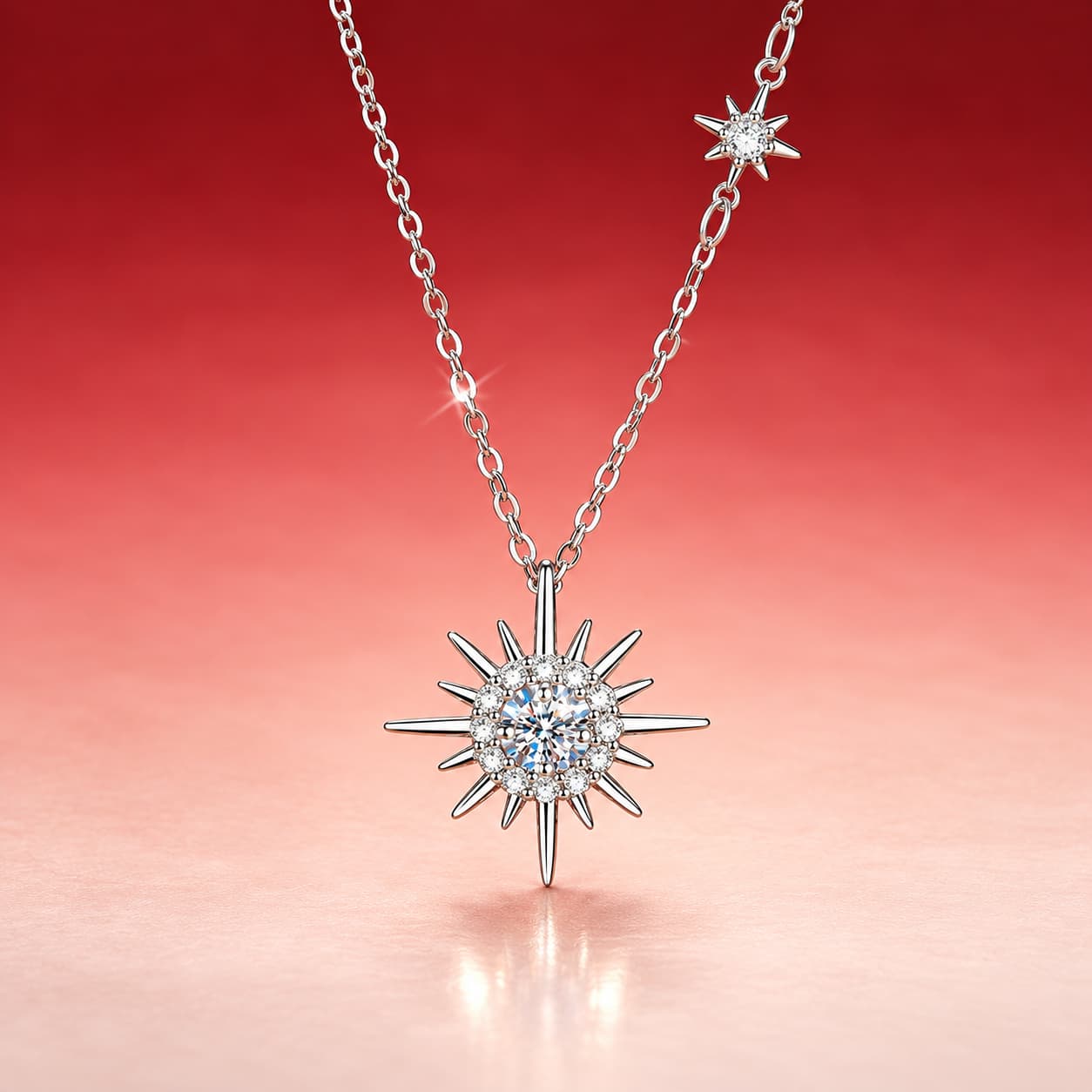 Luna Series · Celestial Starburst Necklace — Sterling Silver — image 3