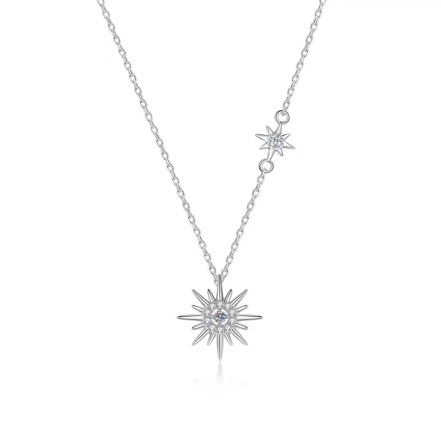 Luna Series · Celestial Starburst Necklace — Sterling Silver — image 2
