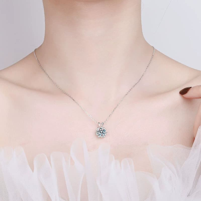 Luna Series · Heart-Tip Starburst Necklace — Sterling Silver — image 2