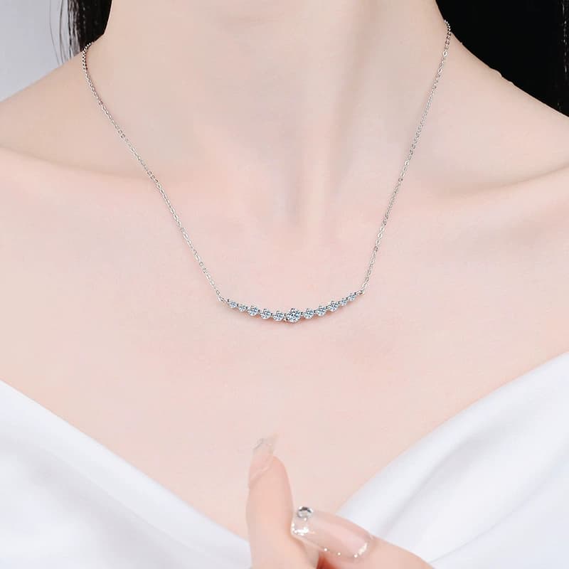 Luna Series · Graduated Smile Necklace — Sterling Silver — image 2