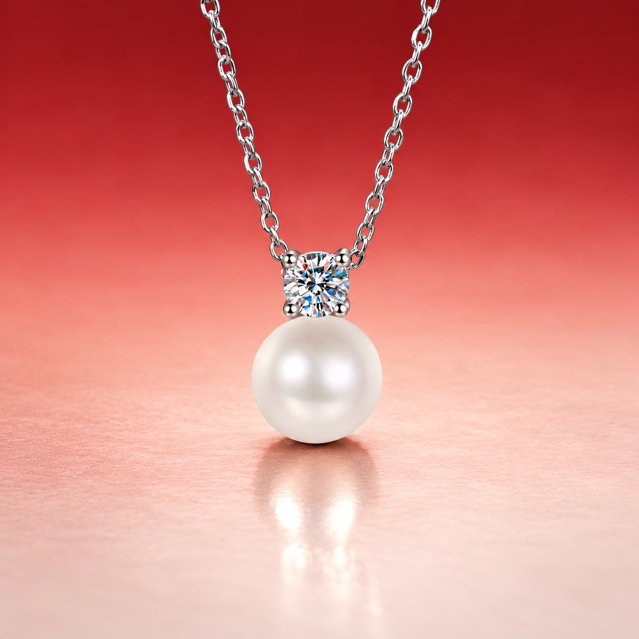 Luna Series · Pearl-Style Drop Necklace — Sterling Silver — image 1