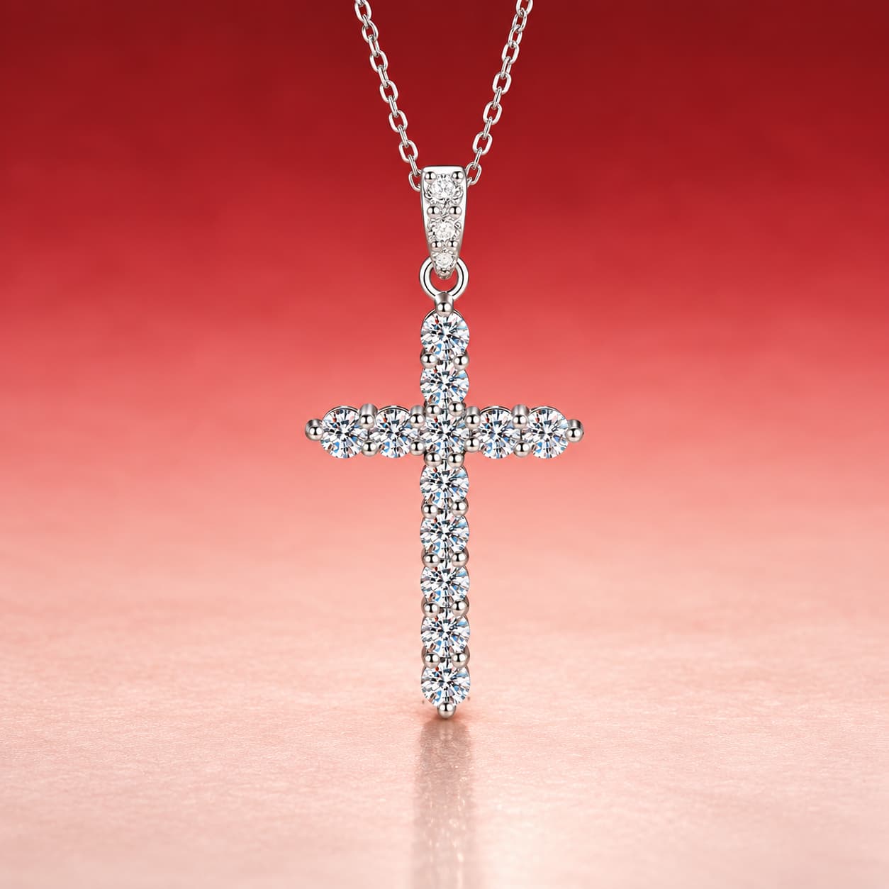Stella Series · Pavé Cross Necklace — Sterling Silver — image 3