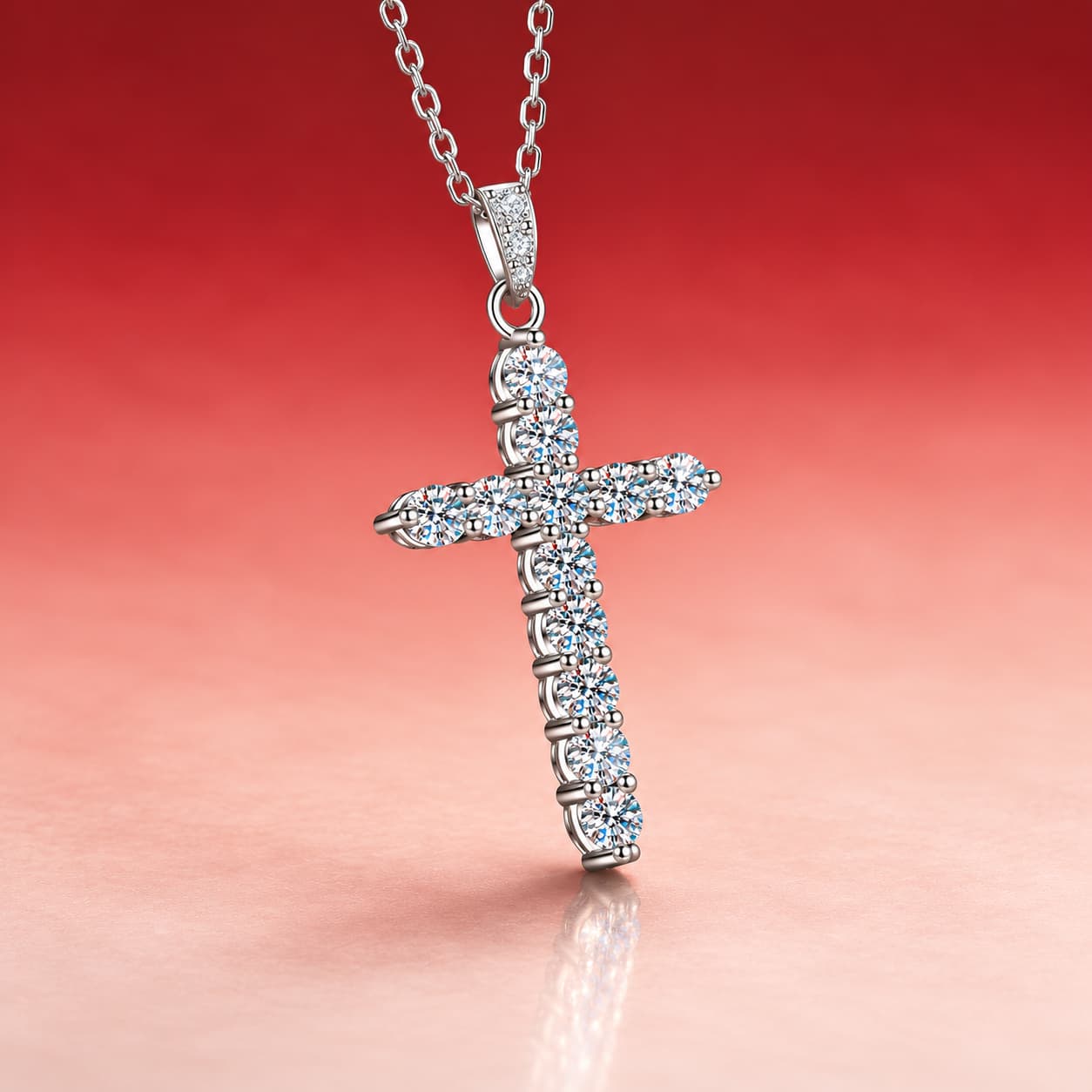 Stella Series · Pavé Cross Necklace — Sterling Silver — image 4