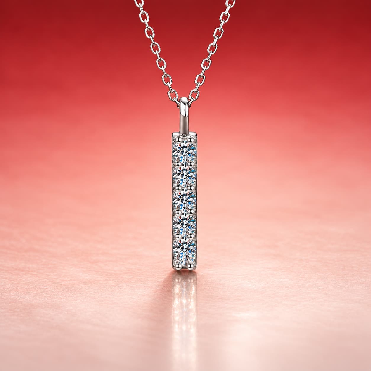 Luna Series · Pavé Bar Necklace — Sterling Silver — image 1