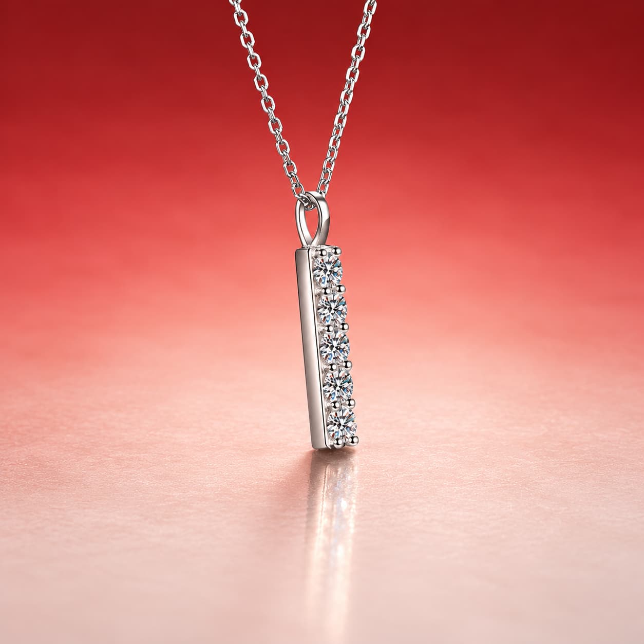 Luna Series · Pavé Bar Necklace — Sterling Silver — image 3