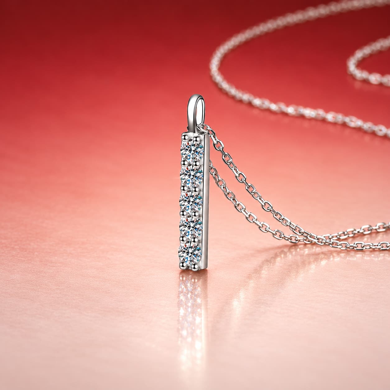Luna Series · Pavé Bar Necklace — Sterling Silver — image 4