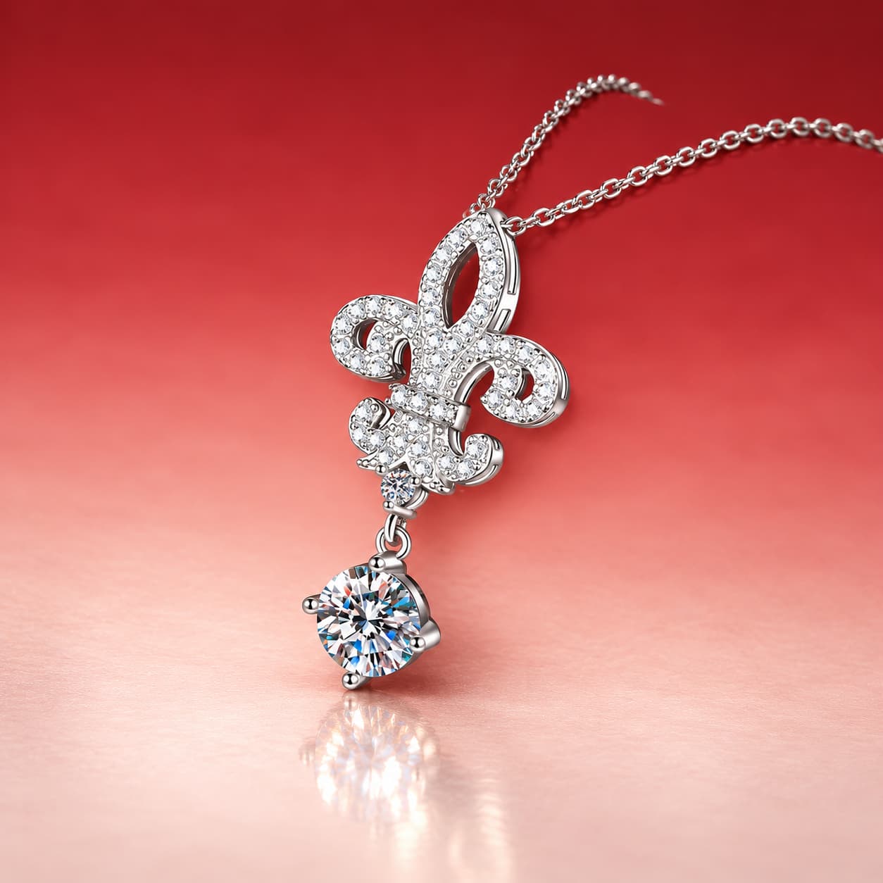 Luna Series · Fleur Drop Necklace — Sterling Silver — image 1