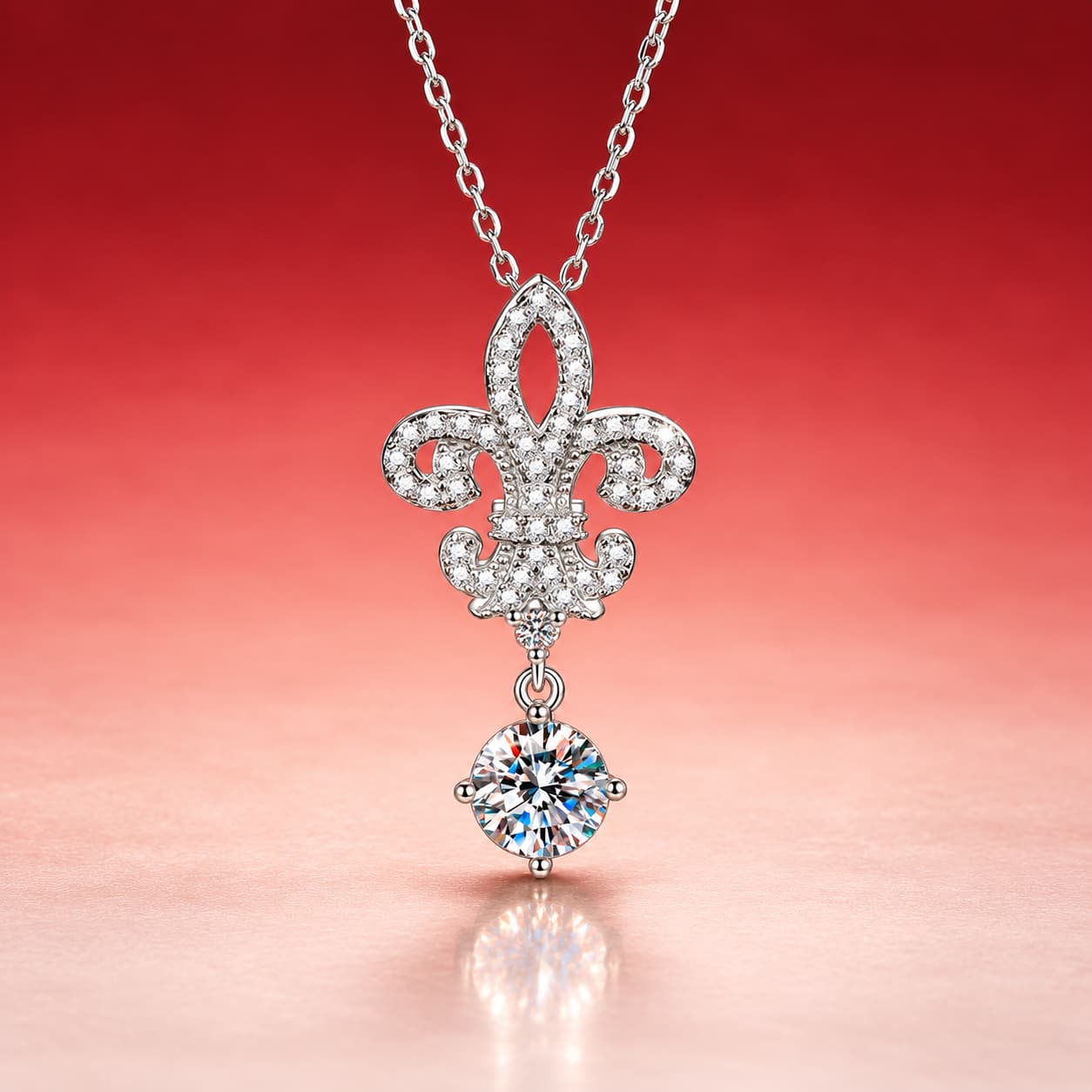 Luna Series · Fleur Drop Necklace — Sterling Silver — image 3
