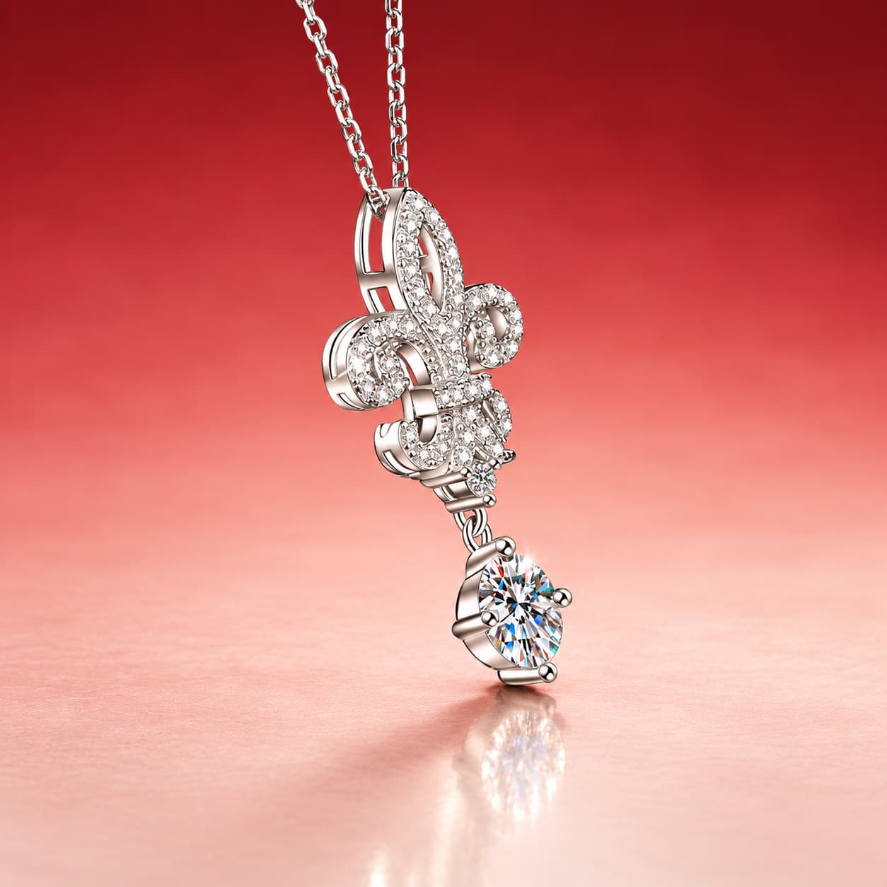 Luna Series · Fleur Drop Necklace — Sterling Silver — image 4