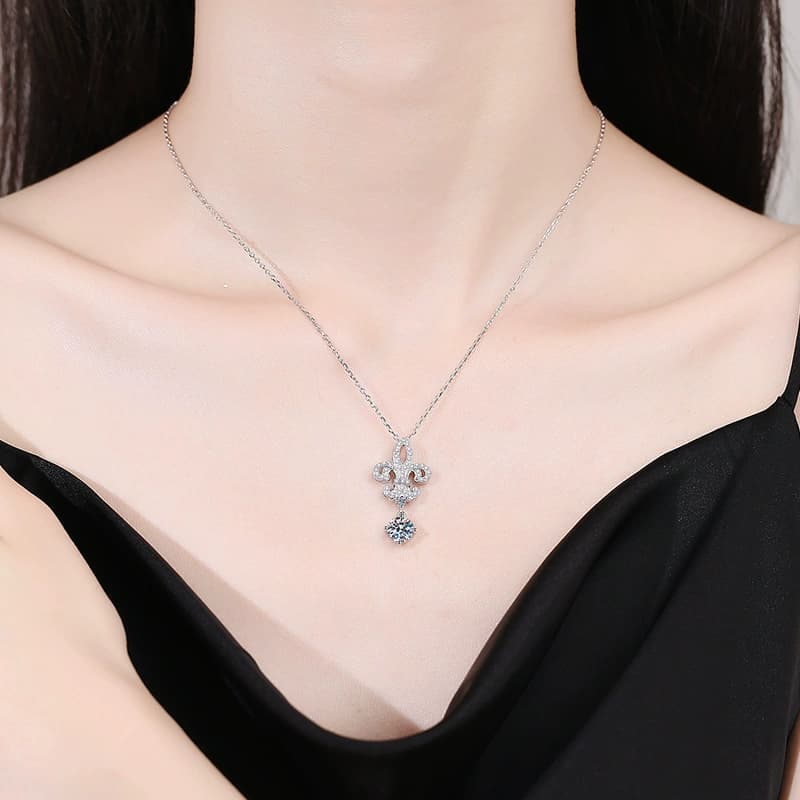 Luna Series · Fleur Drop Necklace — Sterling Silver — image 2