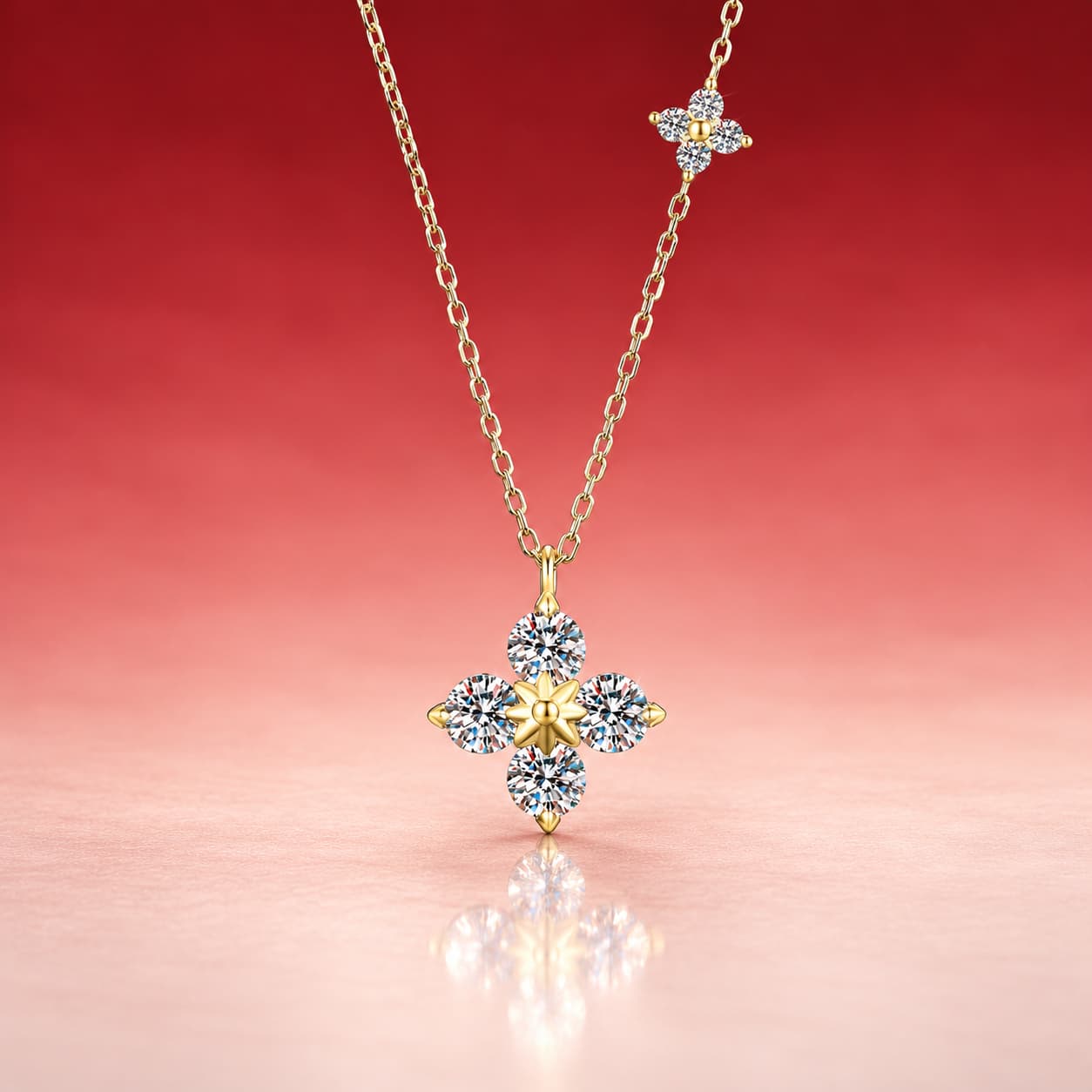 Luna Series · Clover Pendant Necklace — Sterling Silver — image 1