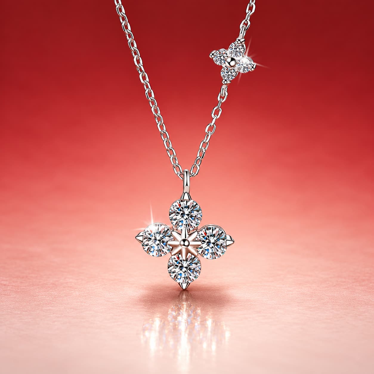 Luna Series · Clover Pendant Necklace — Sterling Silver — image 3