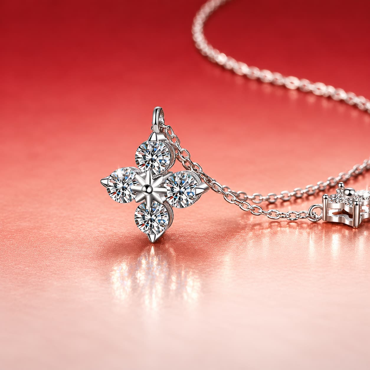 Luna Series · Clover Pendant Necklace — Sterling Silver — image 4
