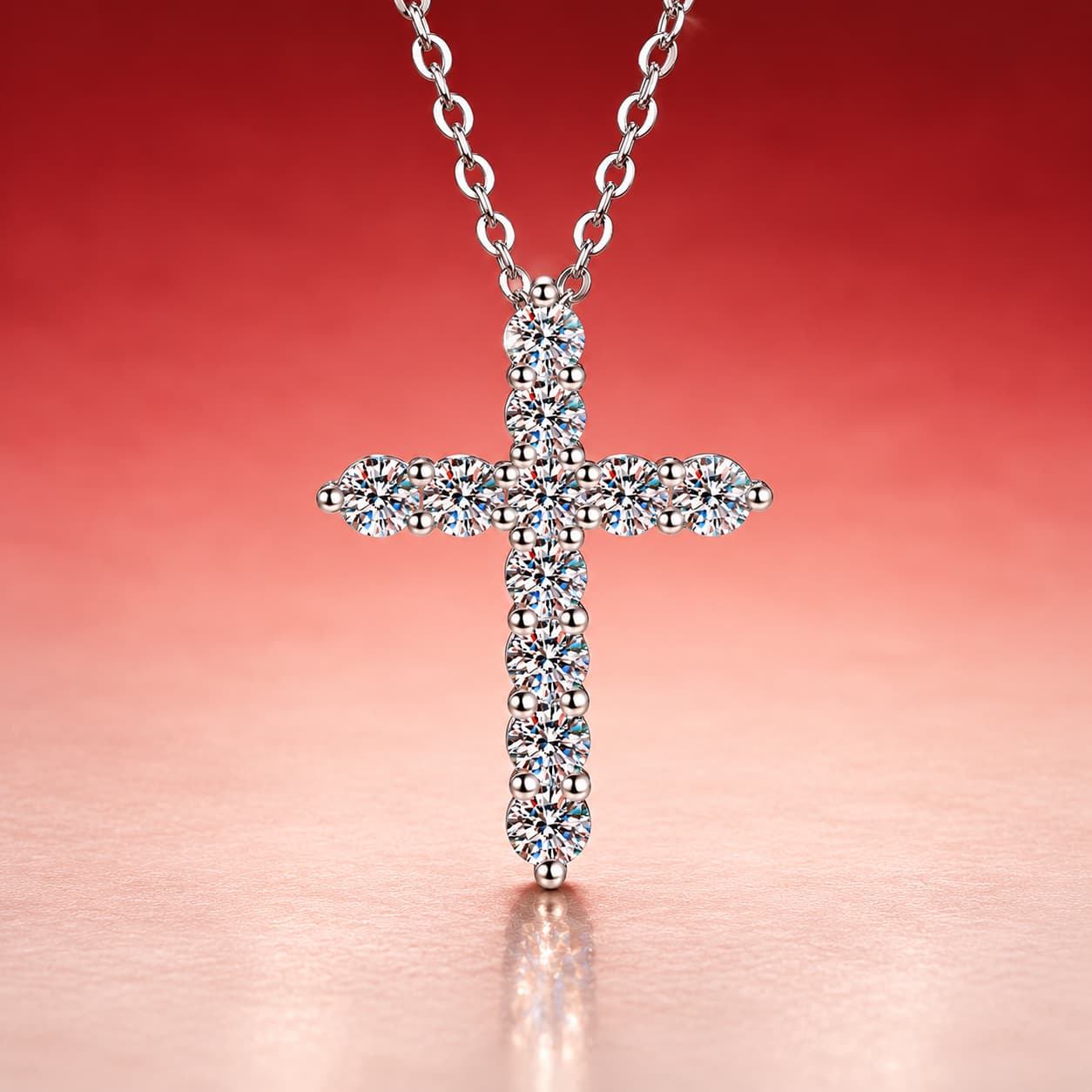 Stella Series · Classic Pavé Cross Necklace — Sterling Silver — image 1