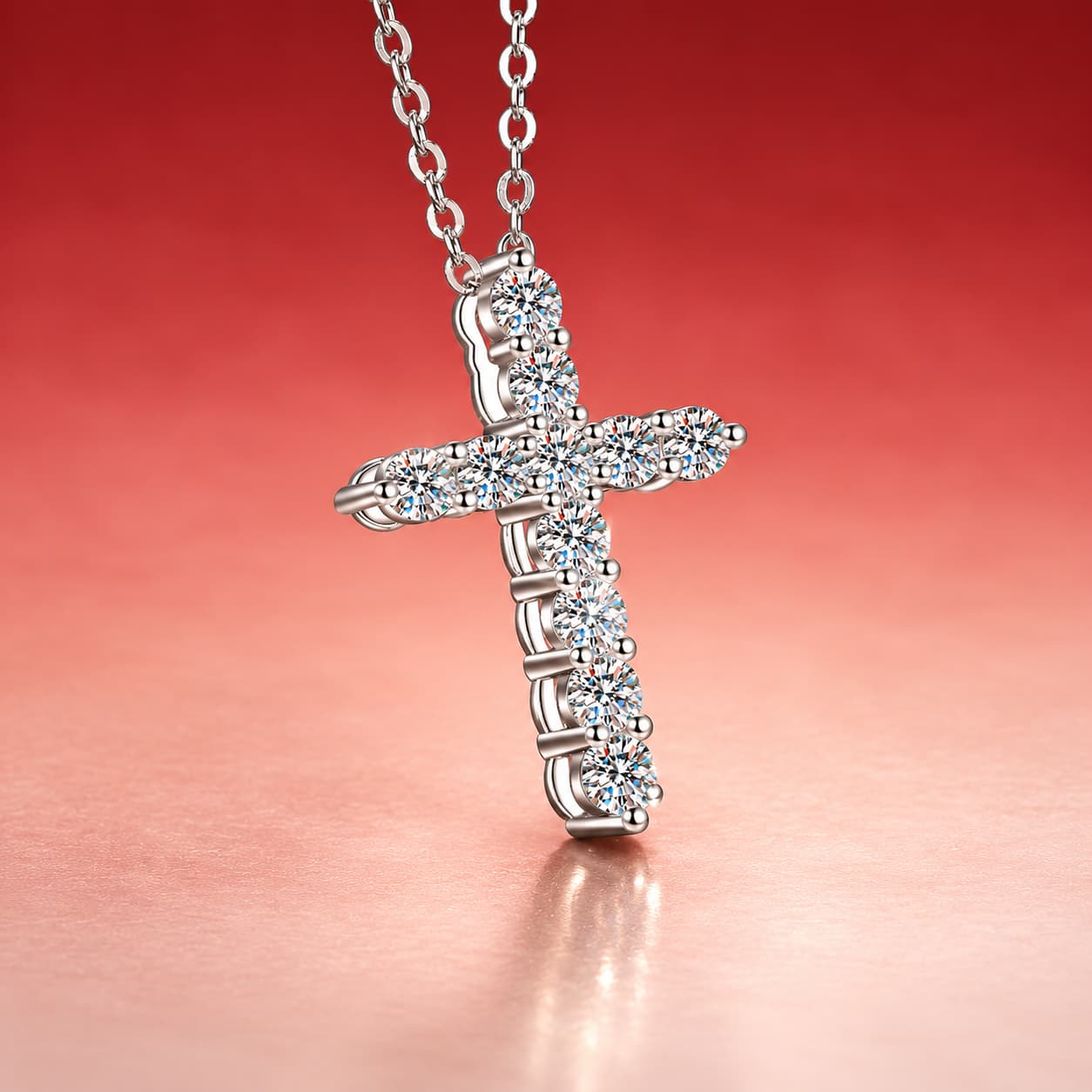 Stella Series · Classic Pavé Cross Necklace — Sterling Silver — image 3