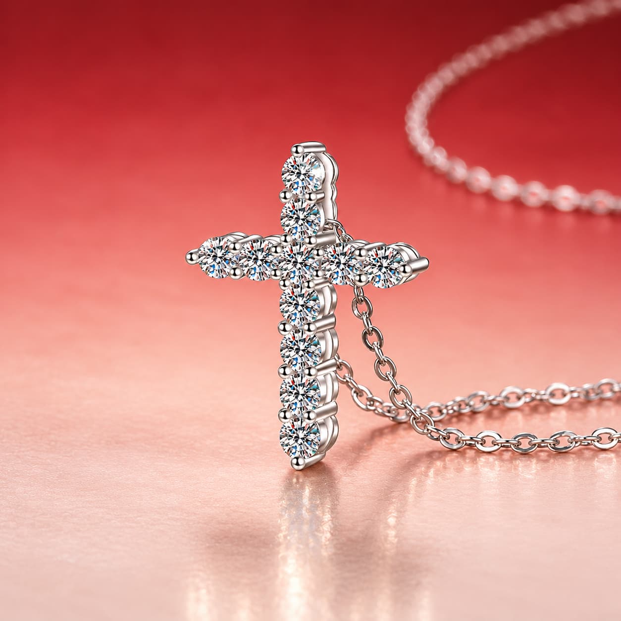 Stella Series · Classic Pavé Cross Necklace — Sterling Silver — image 4