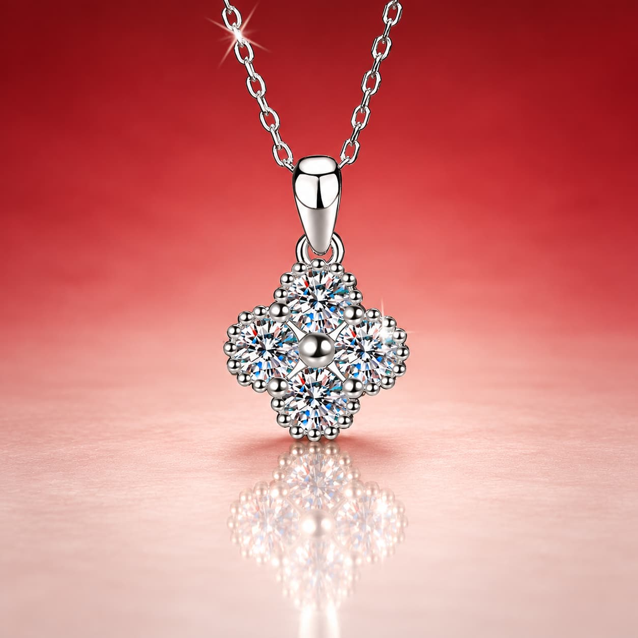 Luna Series · Floral Orb Necklace — Sterling Silver — image 3