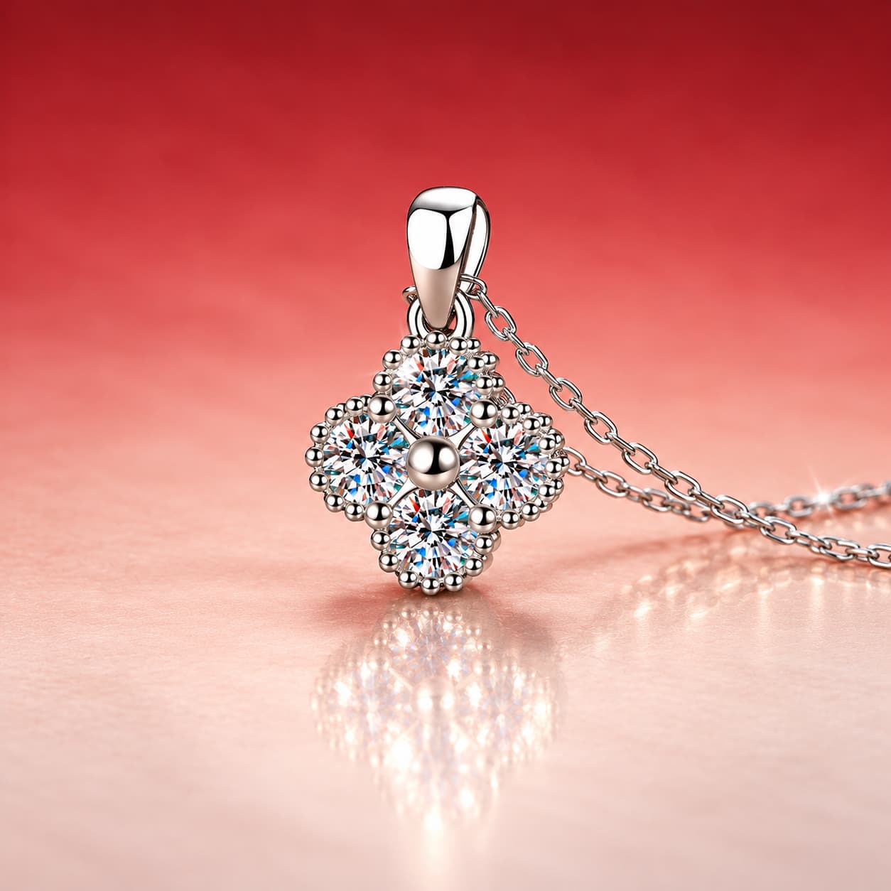 Luna Series · Floral Orb Necklace — Sterling Silver — image 4