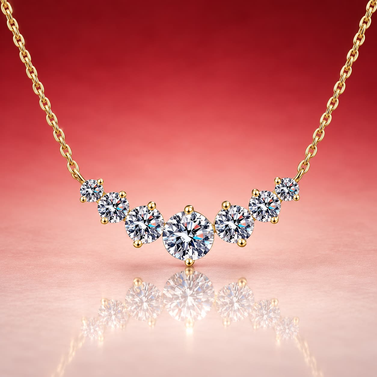 Sol Series · V-Shape Cluster Necklace — Sterling Silver — image 1