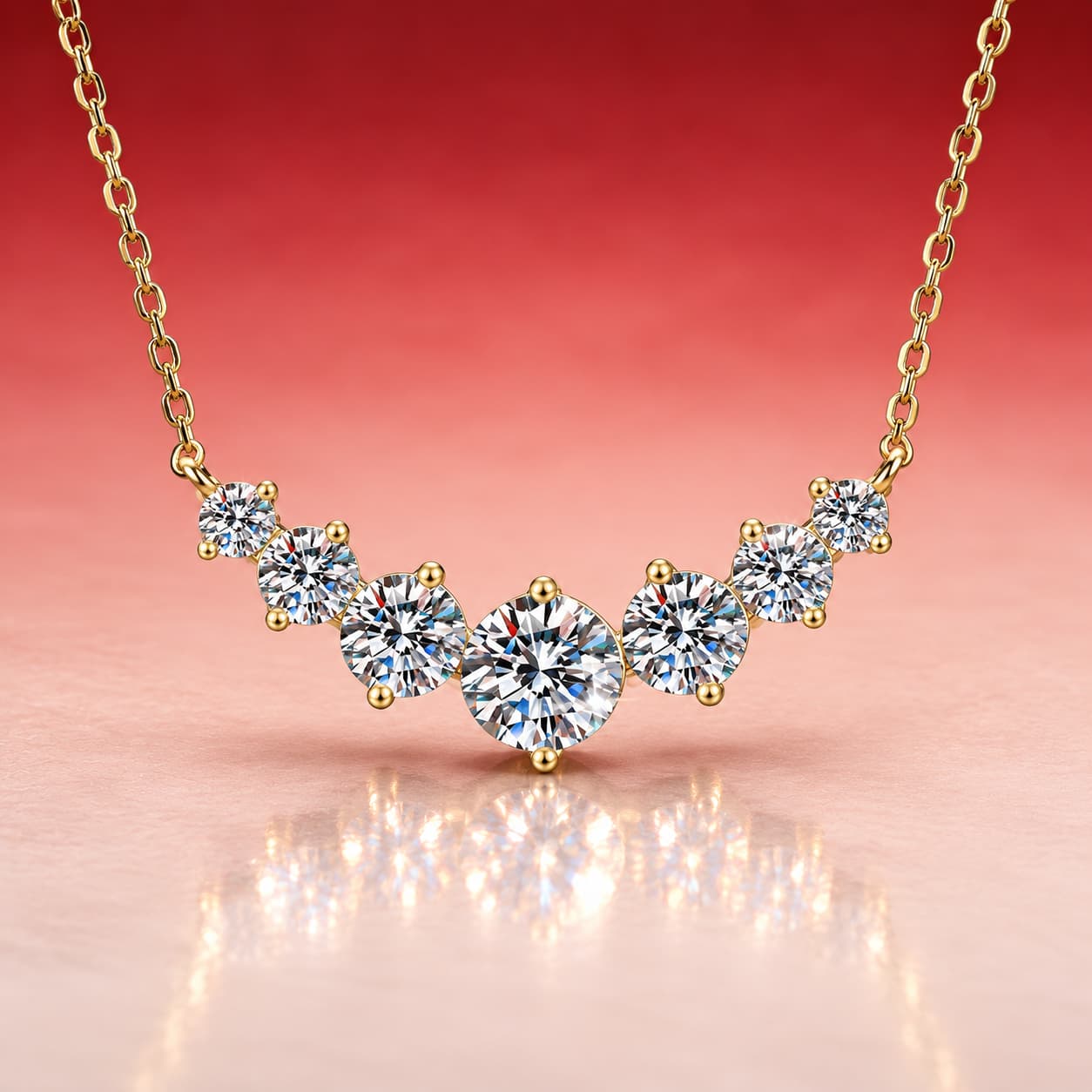 Sol Series · V-Shape Cluster Necklace — Sterling Silver — image 3