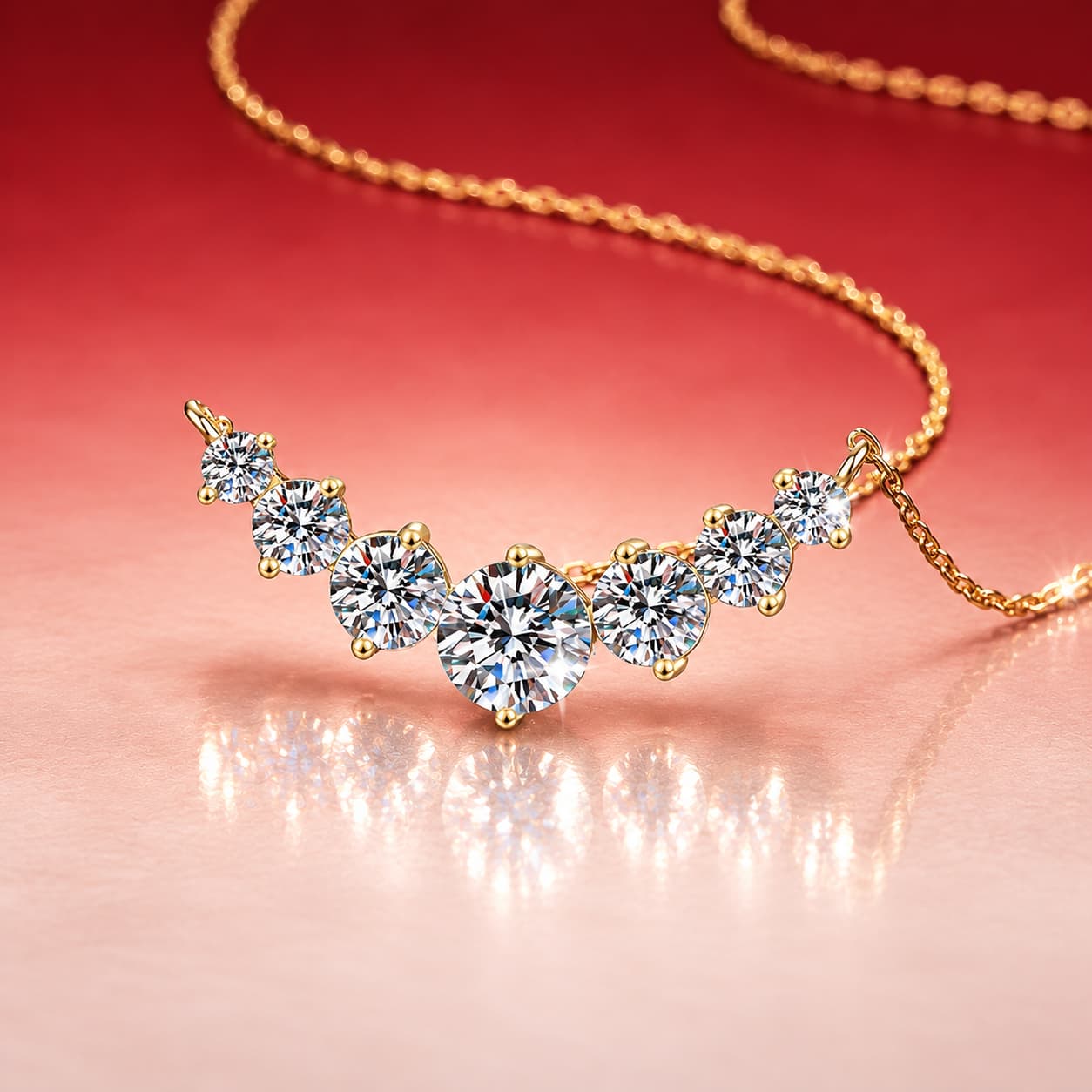 Sol Series · V-Shape Cluster Necklace — Sterling Silver — image 4