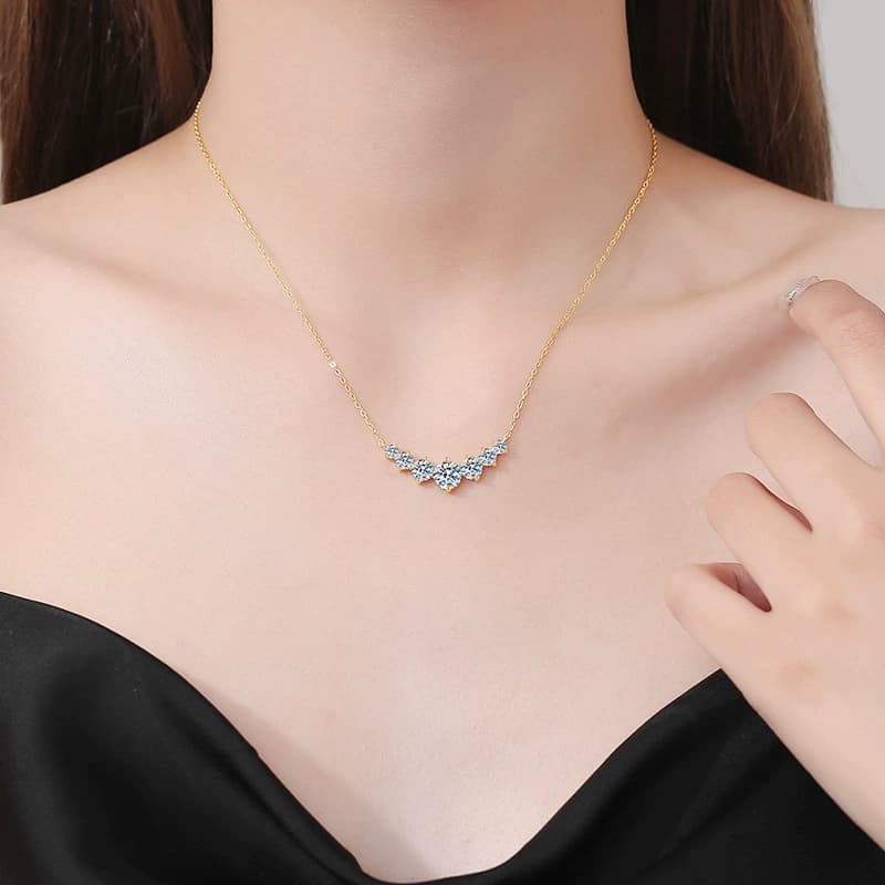 Sol Series · V-Shape Cluster Necklace — Sterling Silver — image 2