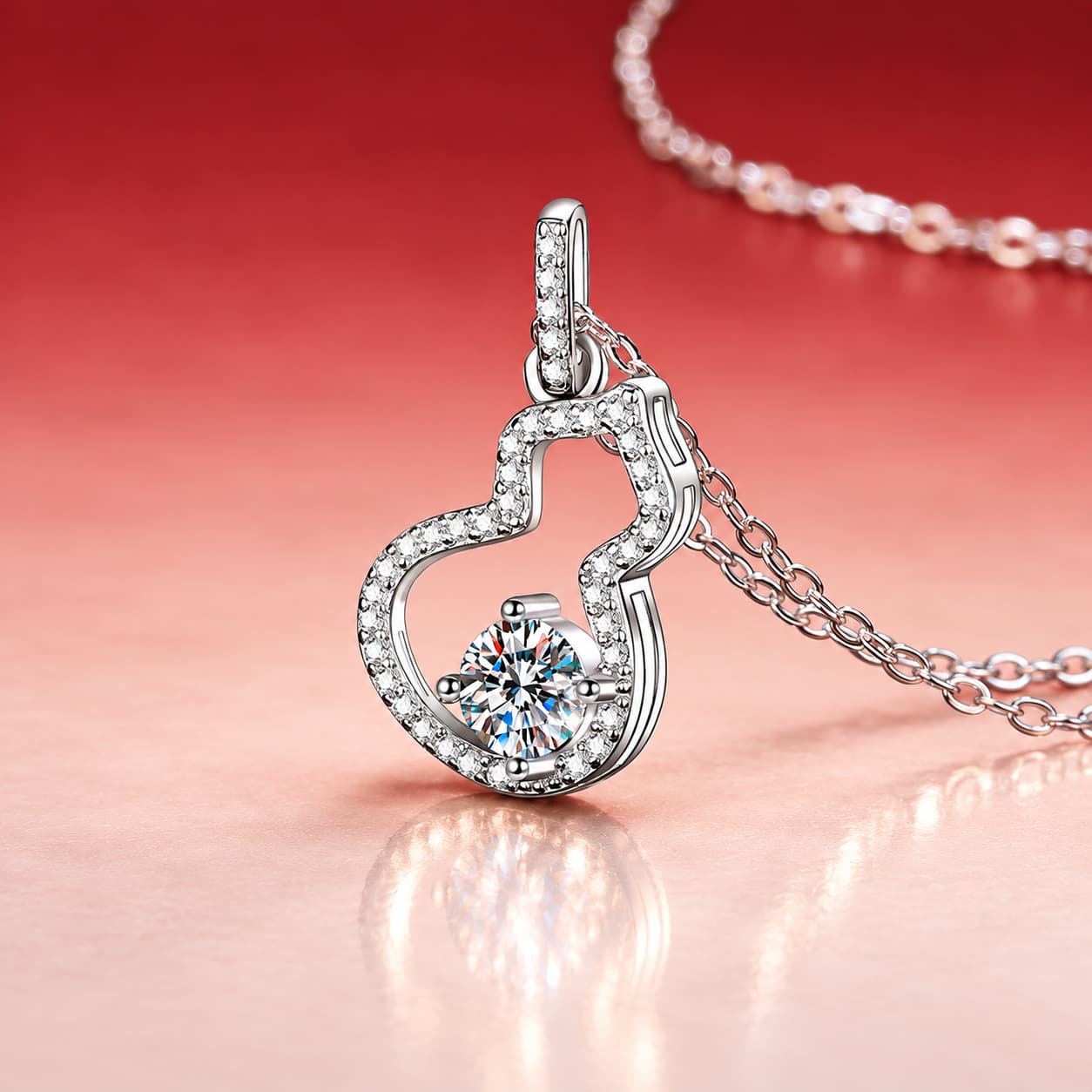 Luna Series · Treble-Clef Pendant Necklace — Sterling Silver — image 3