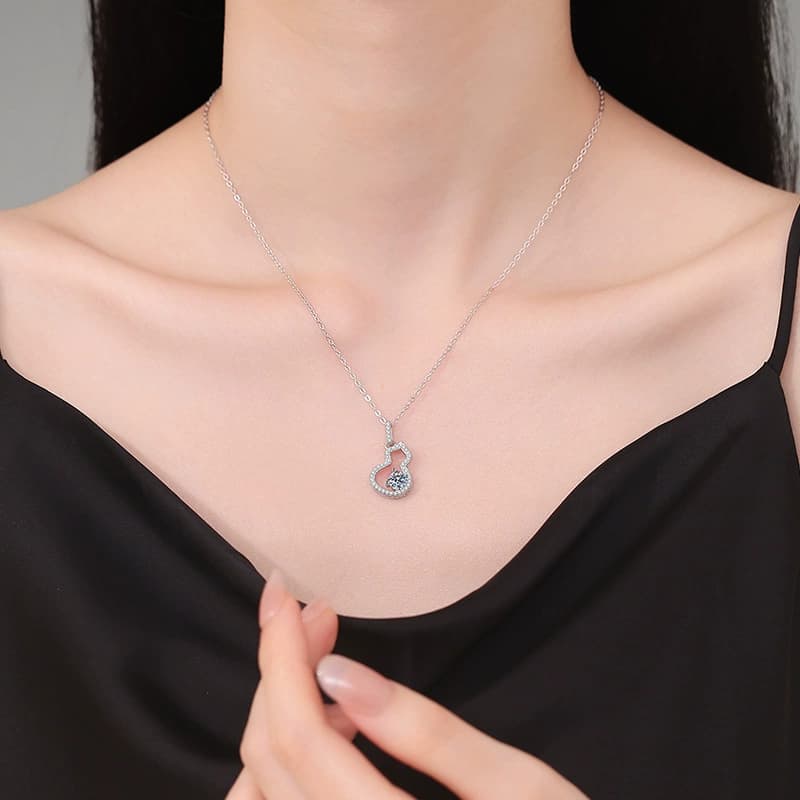 Luna Series · Treble-Clef Pendant Necklace — Sterling Silver — image 4