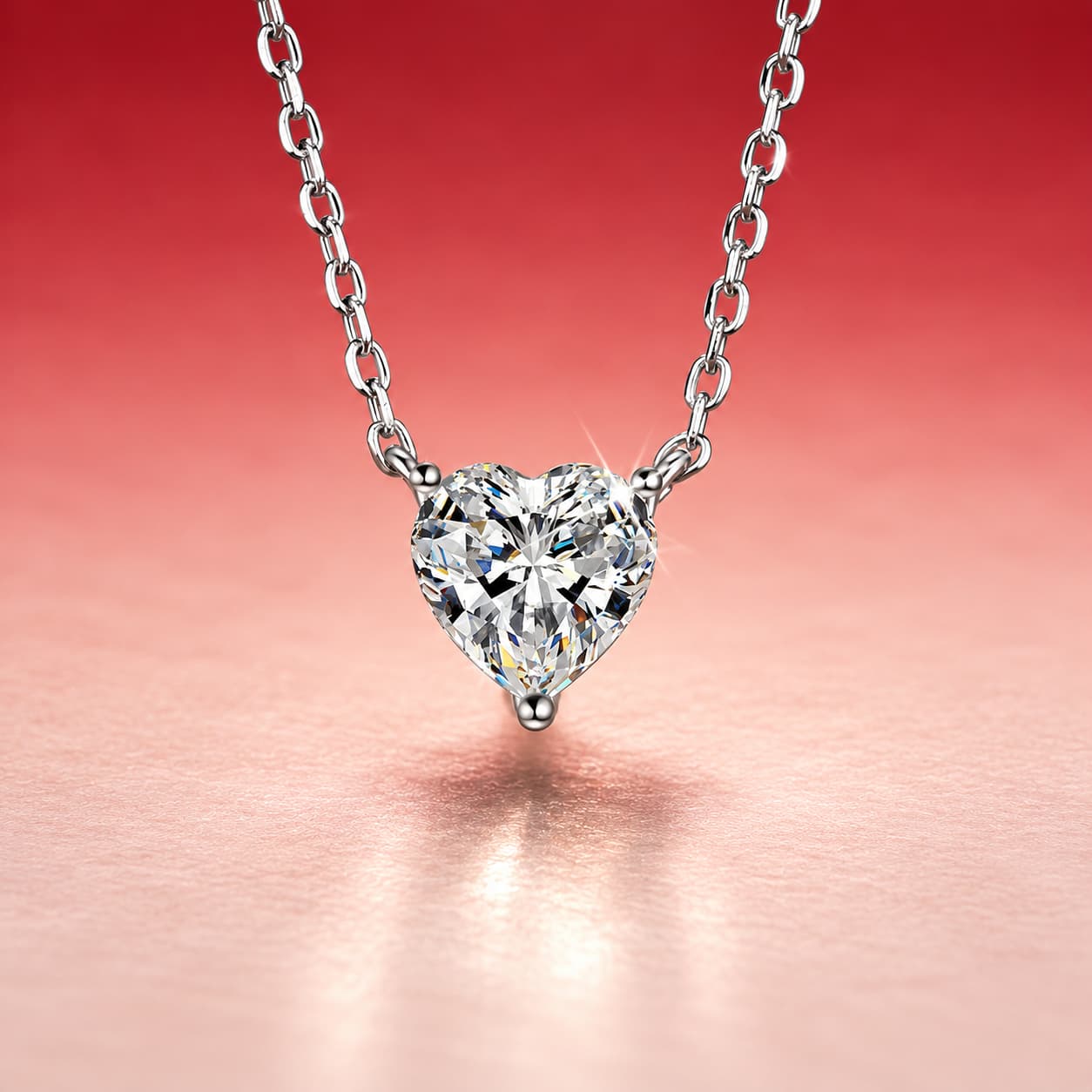 Luna Series · Heart-Cut Solitaire Necklace — Sterling Silver — image 1