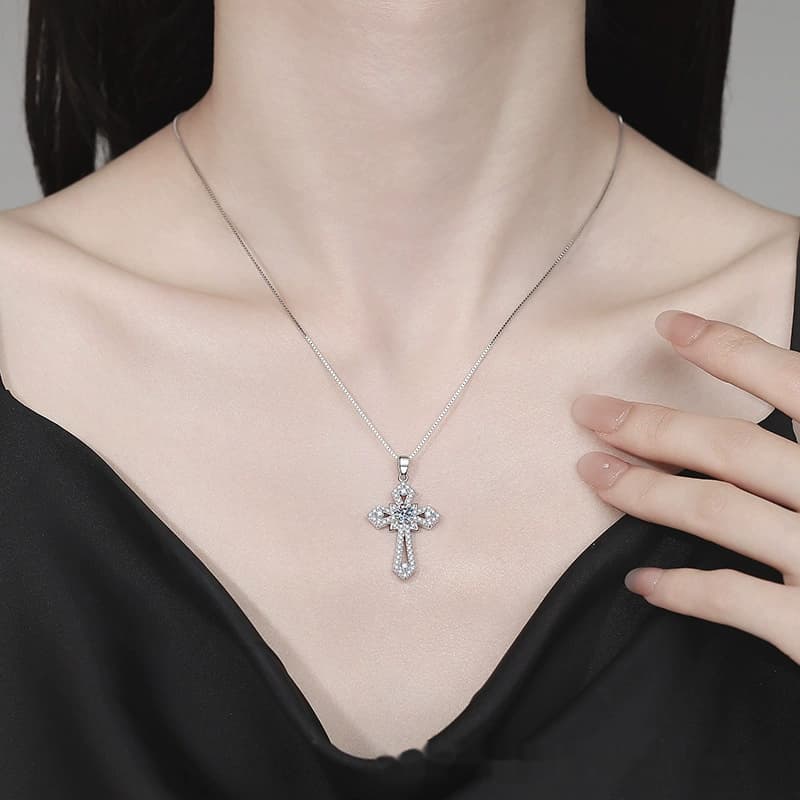 Stella Series · Ornate Cross Necklace — Sterling Silver — image 2