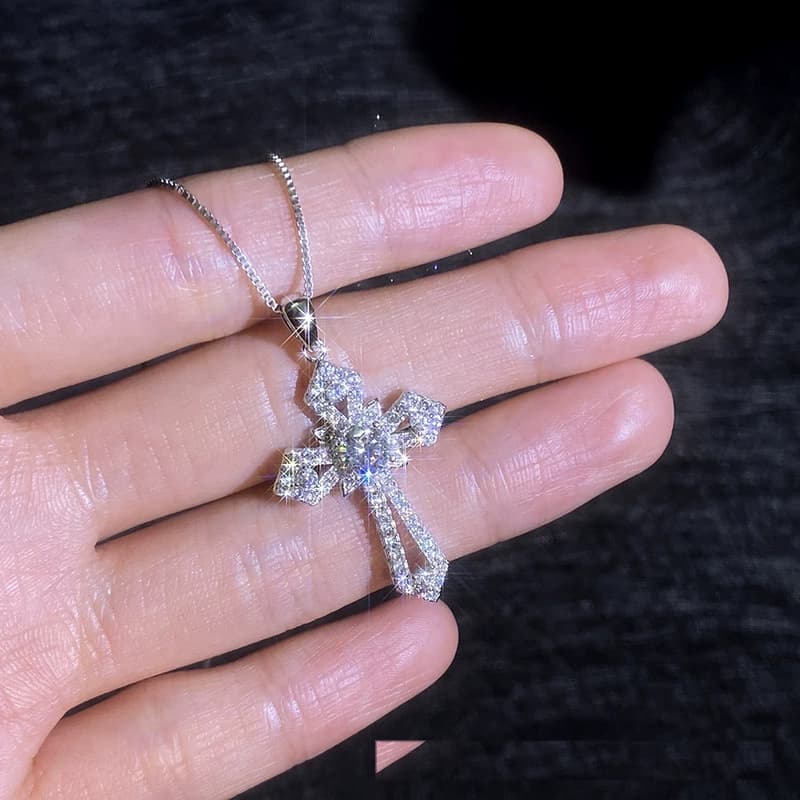 Stella Series · Ornate Cross Necklace — Sterling Silver — image 4