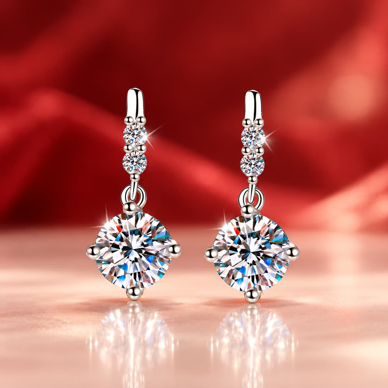 Luna Series · Linked Drop Earrings — Sterling Silver — image 1