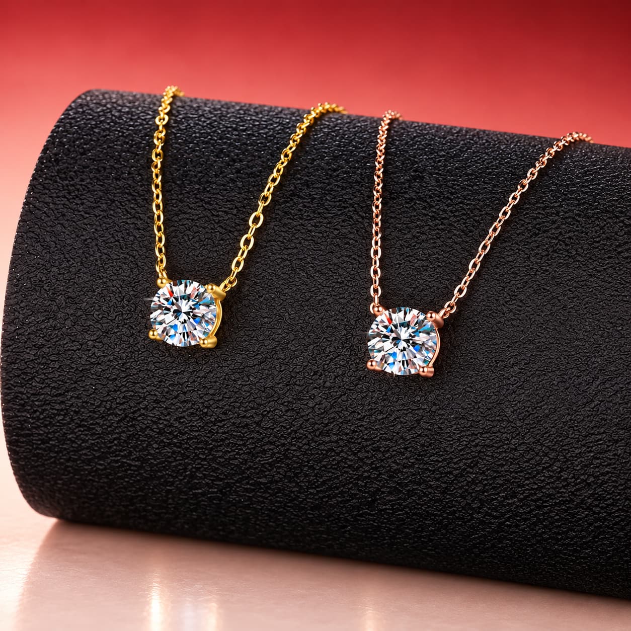 Luna Series · Petite Four-Prong Solitaire Necklace — Sterling Silver — image 1