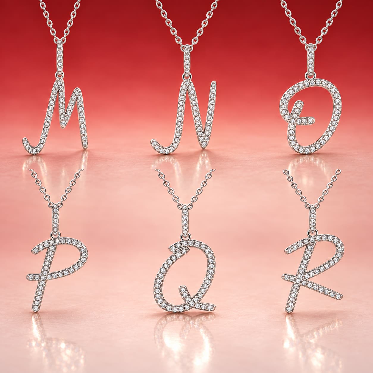 Luna Series · Alphabet Letter Pendant Necklace — Sterling Silver — image 3