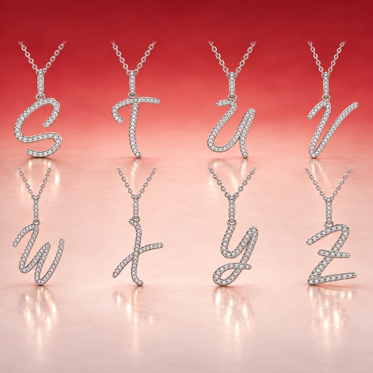 Luna Series · Alphabet Letter Pendant Necklace — Sterling Silver — image 4