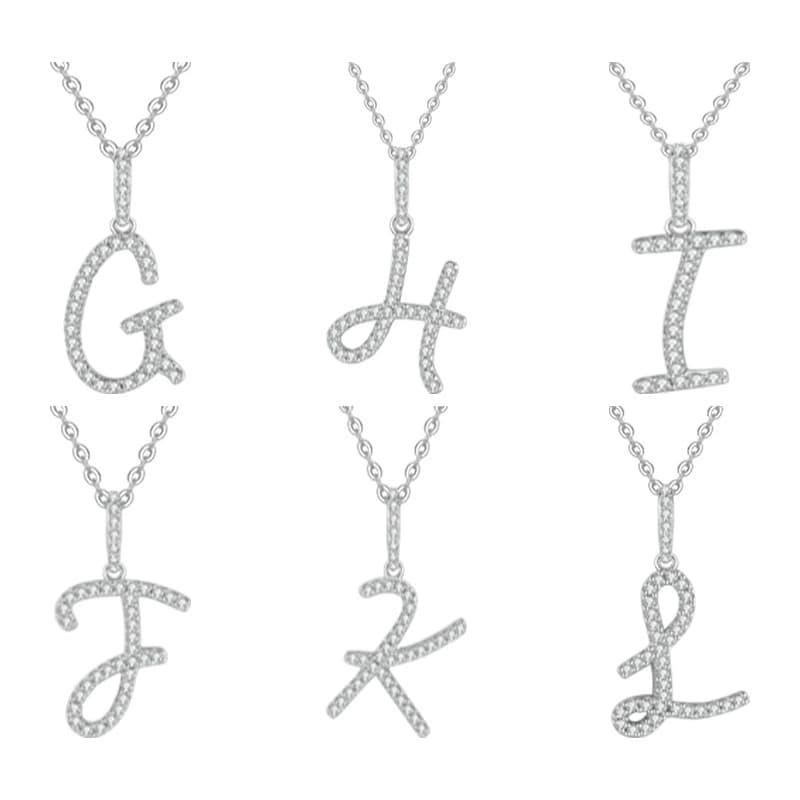 Luna Series · Alphabet Letter Pendant Necklace — Sterling Silver — image 2