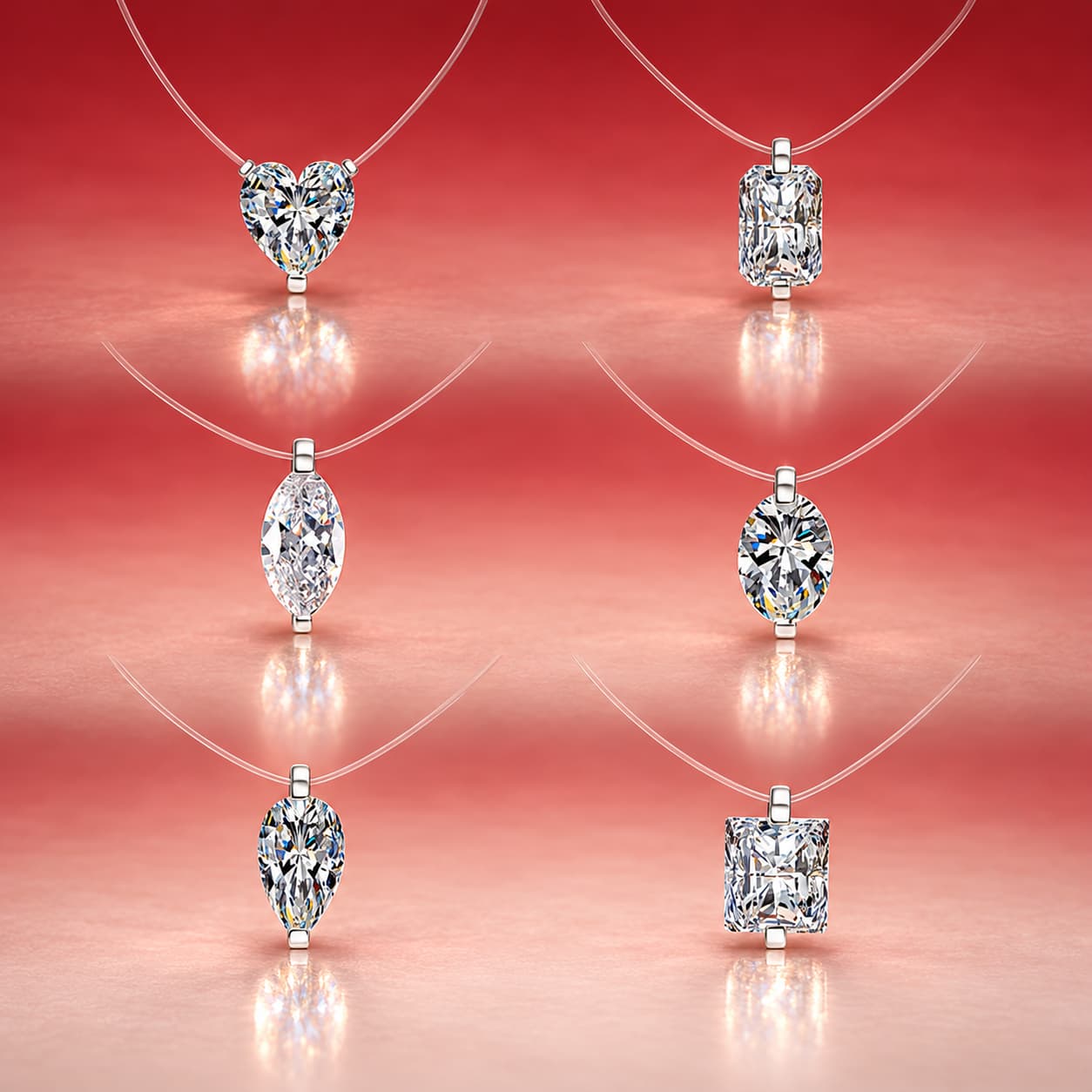 Luna Series · Moissanite Cut-Choice Necklace — Sterling Silver — image 1