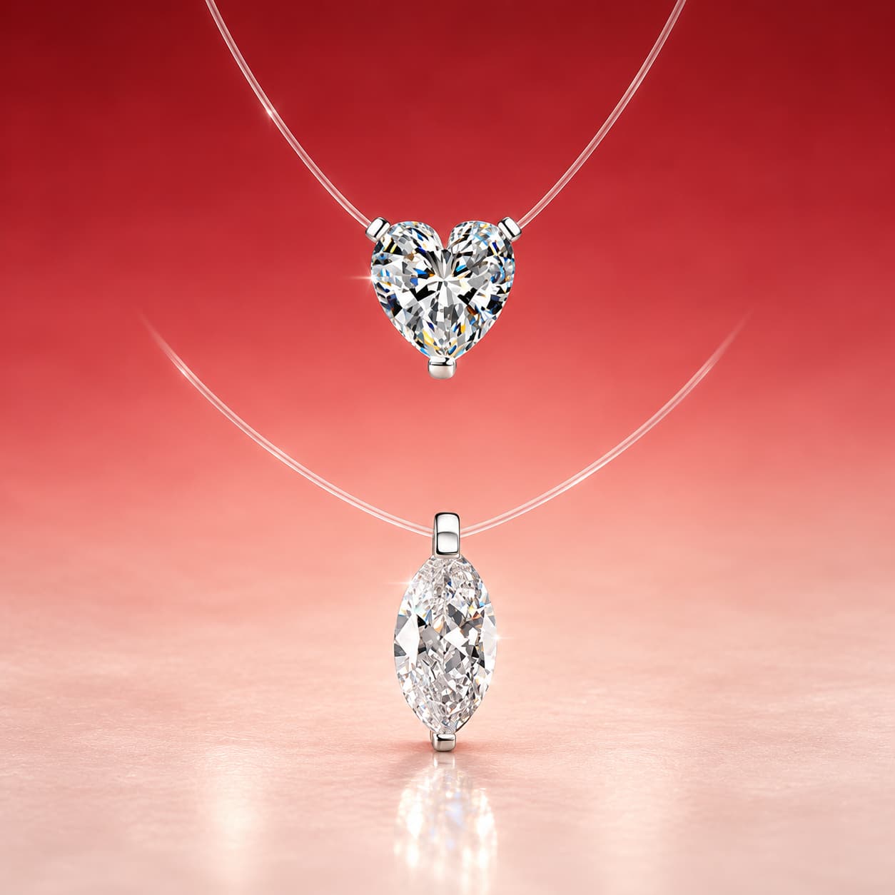 Luna Series · Moissanite Cut-Choice Necklace — Sterling Silver — image 3