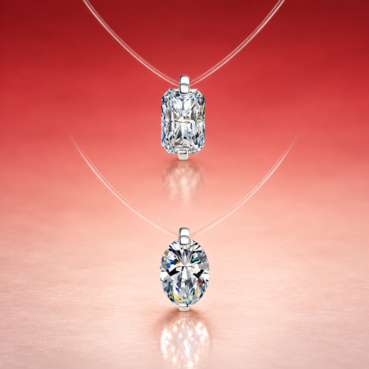 Luna Series · Moissanite Cut-Choice Necklace — Sterling Silver — image 4