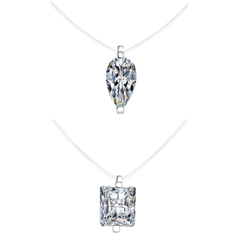 Luna Series · Moissanite Cut-Choice Necklace — Sterling Silver — image 2