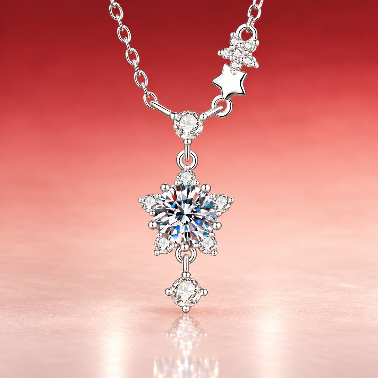 Luna Series · Falling Starburst Necklace — Sterling Silver — image 1