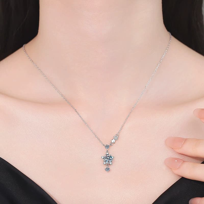 Luna Series · Falling Starburst Necklace — Sterling Silver — image 2