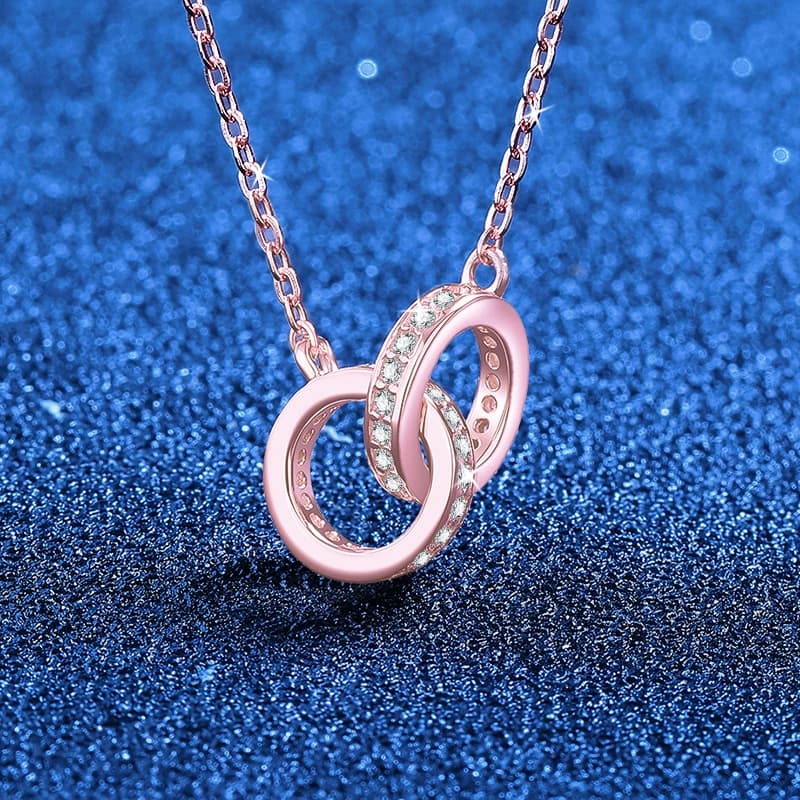 Luna Series · Interlocking Ring Necklace — Sterling Silver — image 2