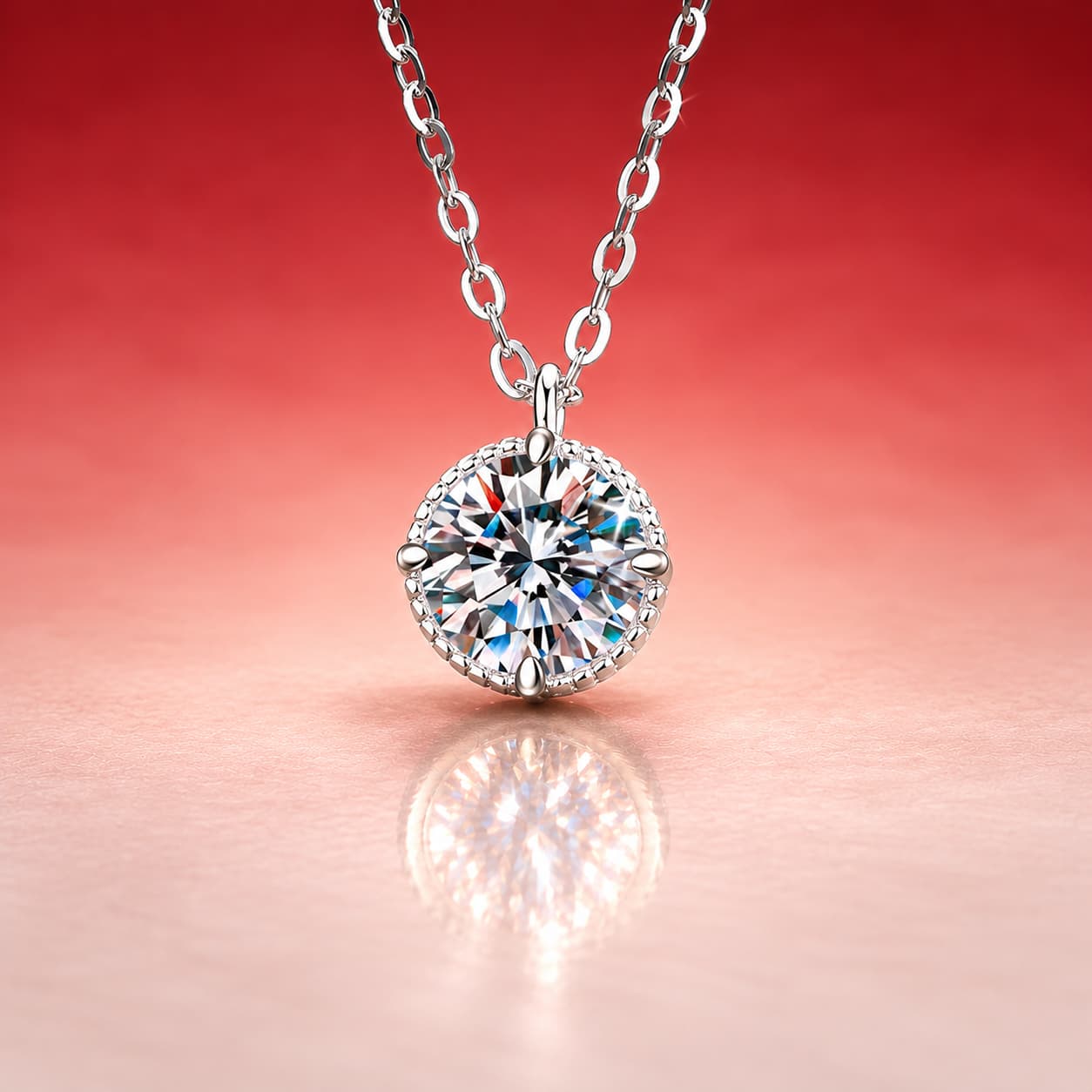 Luna Series · Solitaire Necklace and Stud Earrings — Sterling Silver — image 4