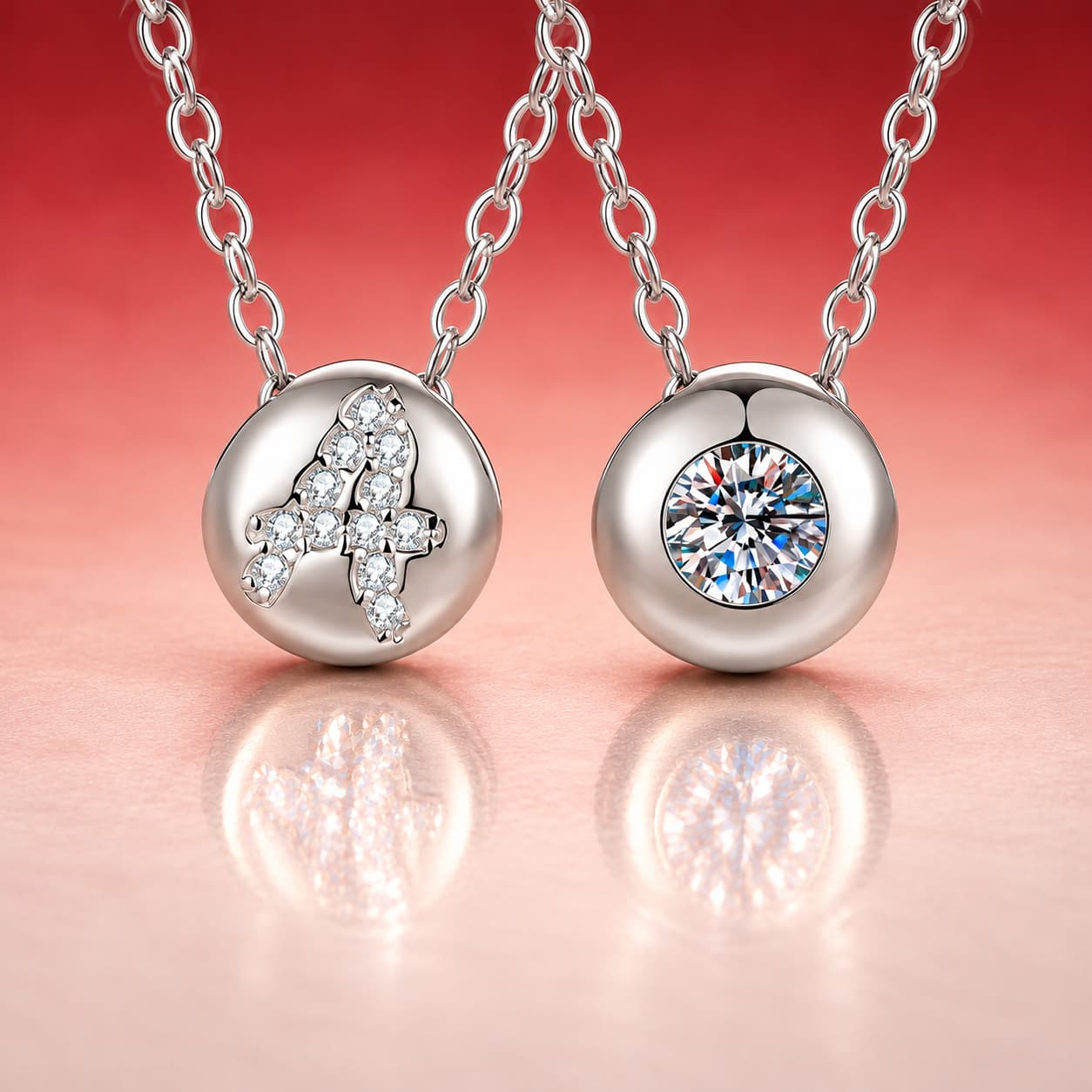Luna Series · Alphabet Initial Pendant Necklace — Sterling Silver — image 1