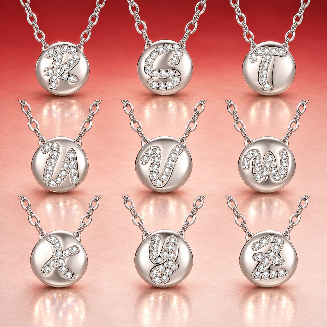 Luna Series · Alphabet Initial Pendant Necklace — Sterling Silver — image 4